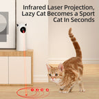 Automatic Laser Cat Toy | Self-Rotating Infrared Teaser | 3 Speed Modes | USB & Battery
