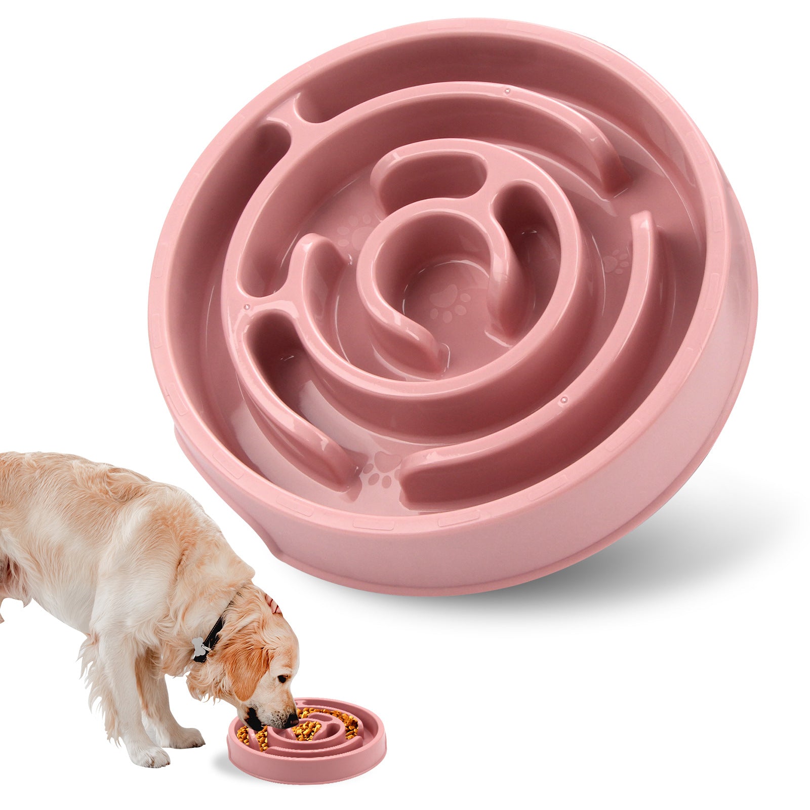 Slow Feeder Bowl for Dogs & Cats | Spiral Maze Anti-Bloat Bowl | Small & Medium Pets