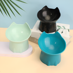 Cat-Shaped Elevated Food Bowl — Tilted Design for Neck & Whisker Comfort