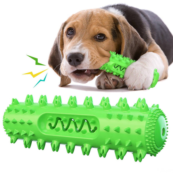 Dog Dental Chew Toy | Teeth Cleaning Squeaky Rubber Toy for Puppies & Dogs