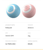 Automatic Cat Ball Toy | Self-Rolling Rechargeable Interactive Ball for Cats | Blue & Pink