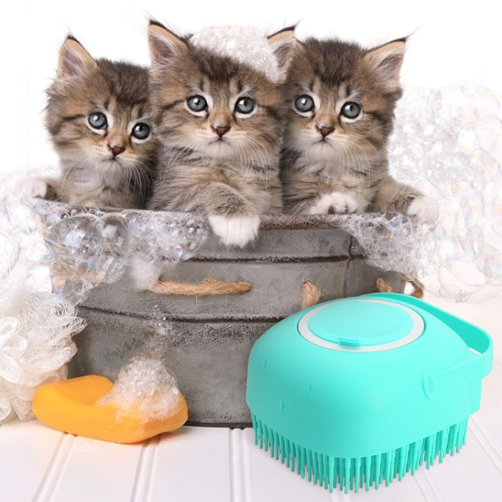 The AquaPaw Spa Scrubber: 2-in-1 Shampoo Dispenser & Massage Brush