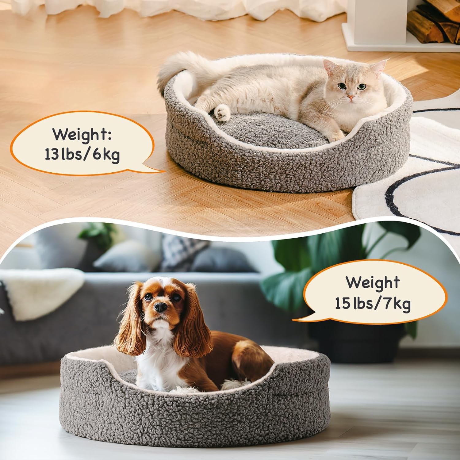 Cloud Comfort: Washable Plush Orthopedic Bed for Small Pets
