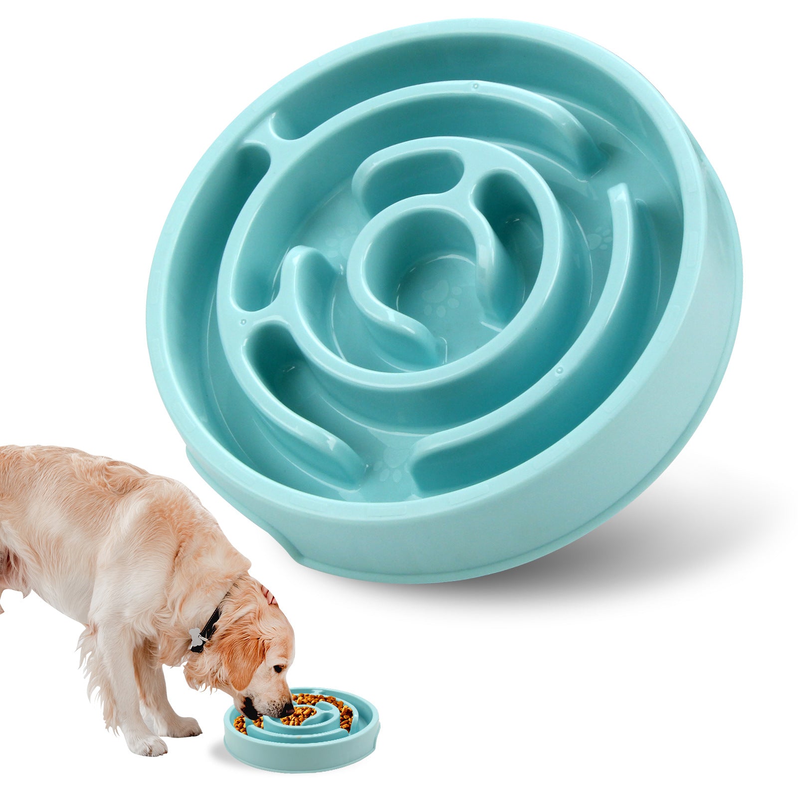 Slow Feeder Bowl for Dogs & Cats | Spiral Maze Anti-Bloat Bowl | Small & Medium Pets