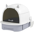 Enclosed Cat Litter Box with Drawer | Hooded Cottage Design | Odor Control & Easy Clean