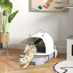 Enclosed Cat Litter Box with Drawer | Hooded Cottage Design | Odor Control & Easy Clean