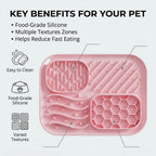 Slow Feeder Lick Mat for Dogs | Multi-Texture Enrichment Feeding Tray with Suction Cup | 4 Colours