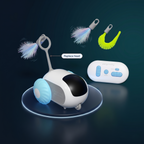 Interactive RC Cat Toy Car — Feather Tail, Smart Auto Mode & Obstacle Avoidance