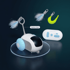 Interactive RC Cat Toy Car — Feather Tail, Smart Auto Mode & Obstacle Avoidance