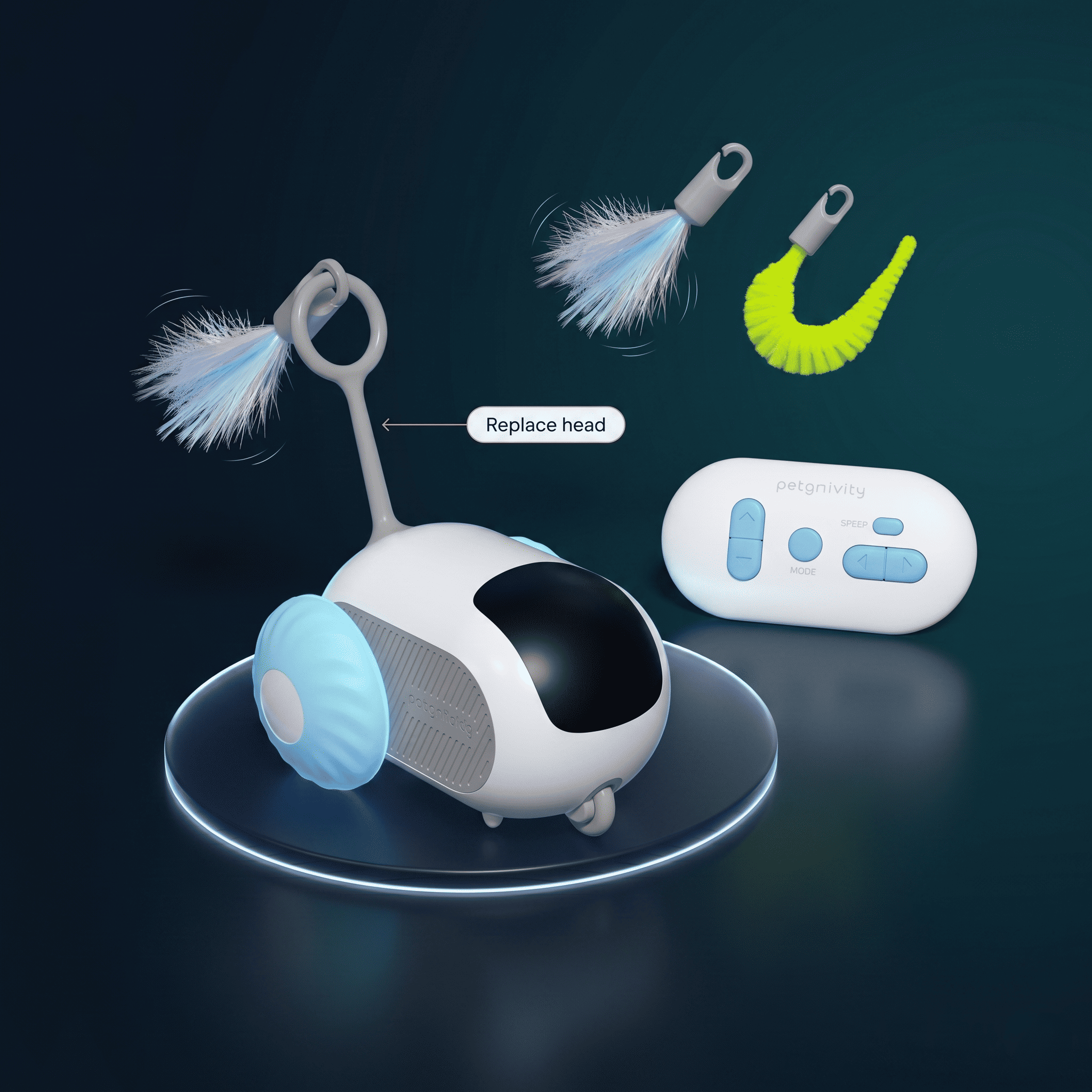 Interactive RC Cat Toy Car — Feather Tail, Smart Auto Mode & Obstacle Avoidance