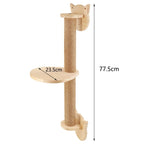 Wall Mounted Cat Climbing Shelves – Solid Wood Cat Wall Perch System with Steps, Hammock Bed & Sisal Scratch Areas