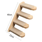 Cat wall climbing shelves installed as a space-saving indoor cat playground
