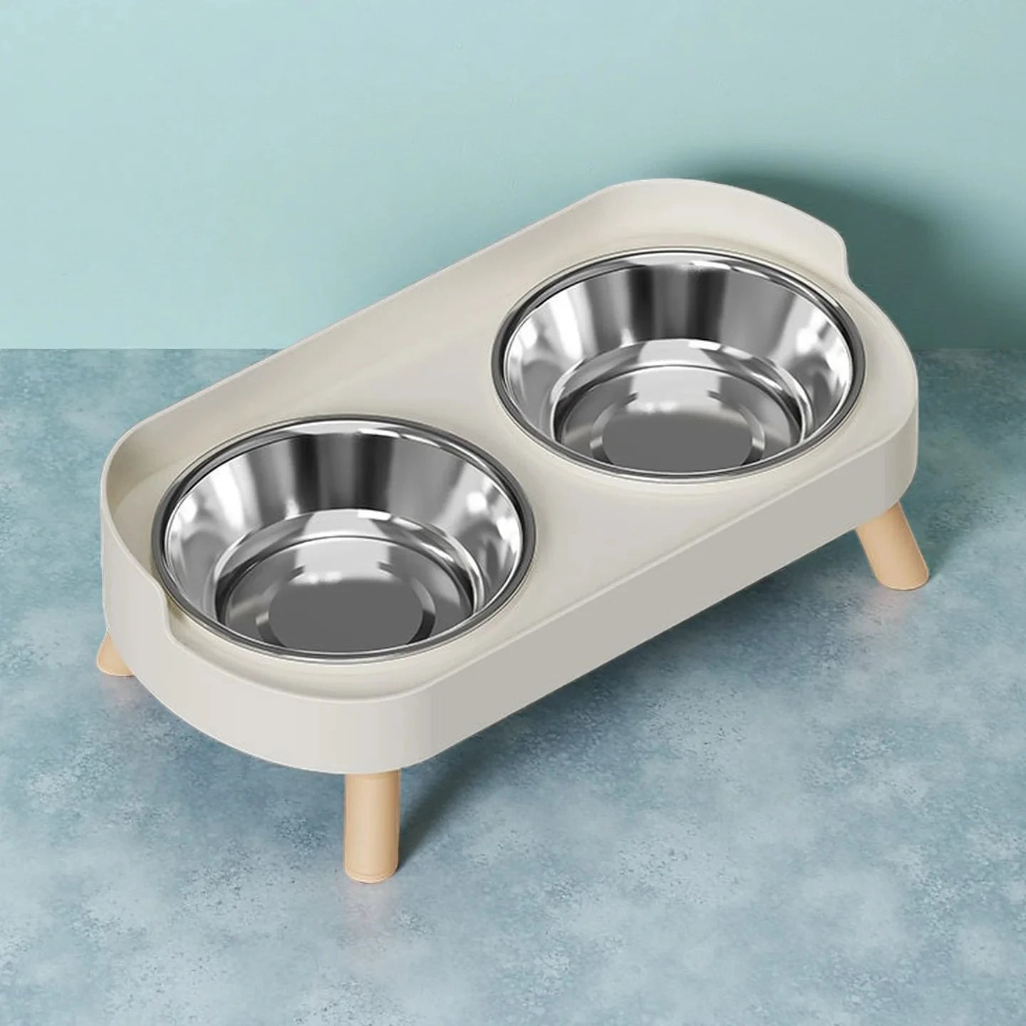 Elevated Double Bowl Pet Feeder – Stainless Steel Food & Water Station for Cats & Dogs