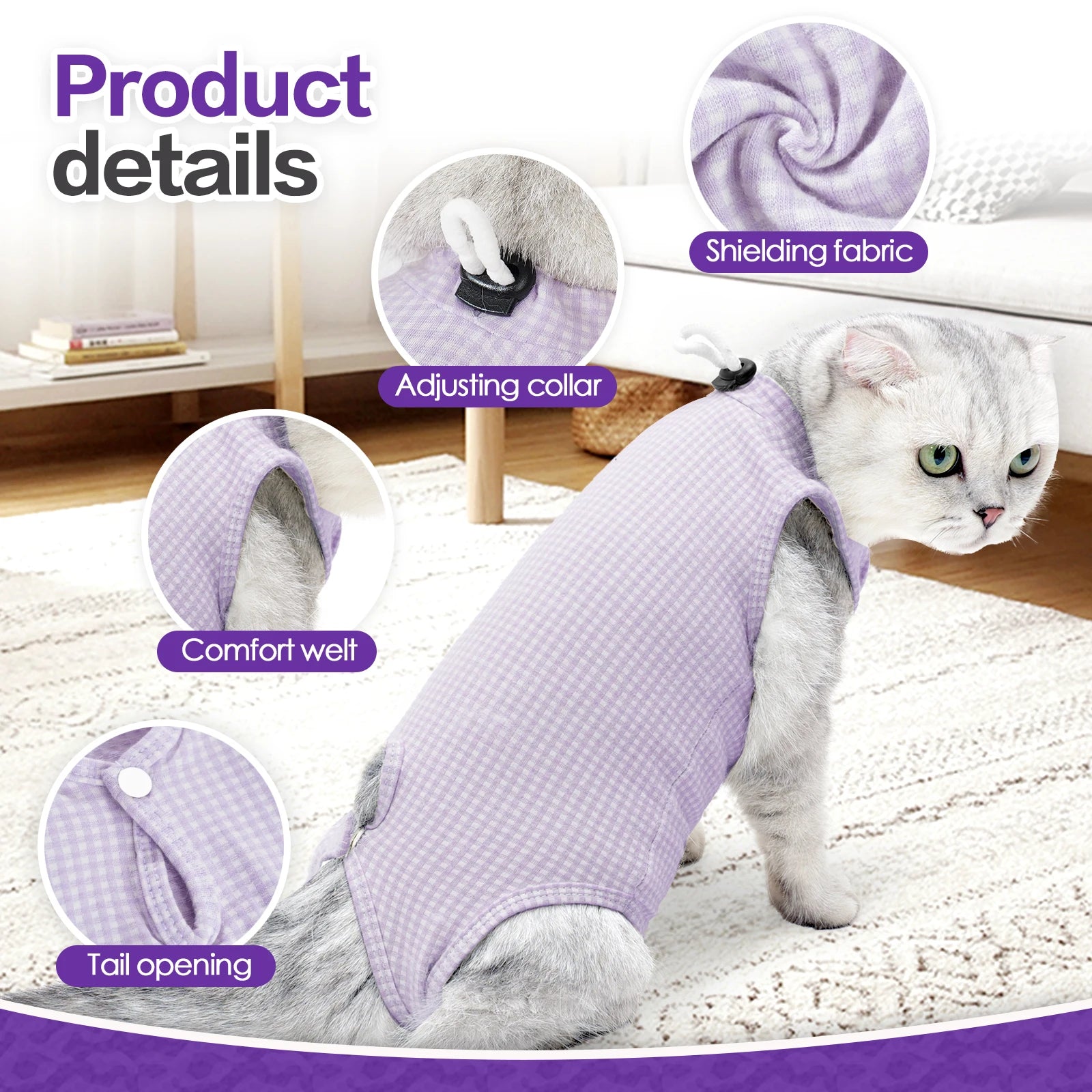 Cat Recovery Suit After Surgery | Soft Onesie for Spay, Neuter & Wound Protection