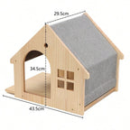 Wall Mounted Cat Climbing Shelves – Solid Wood Cat Wall Perch System with Steps, Hammock Bed & Sisal Scratch Areas