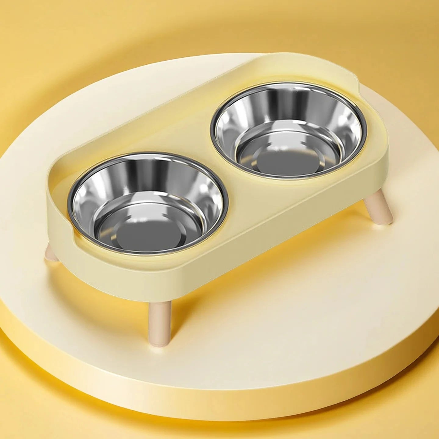 Elevated Double Bowl Pet Feeder – Stainless Steel Food & Water Station for Cats & Dogs