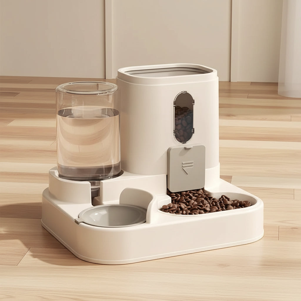 Automatic 2-in-1 Feeder & Waterer (No Batteries Needed)