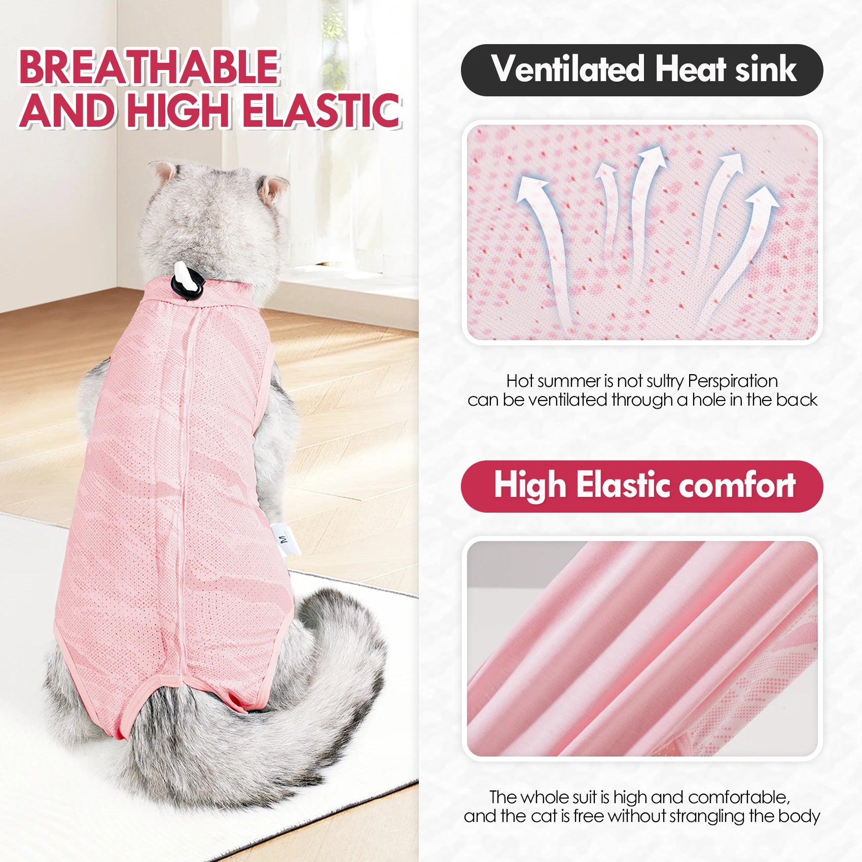 Cat Recovery Suit After Surgery – Breathable Post-Op Onesie for Cats | Spay & Neuter Wound Protection
