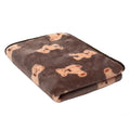 Soft Coral Fleece Pet Blanket with Paw Print Design