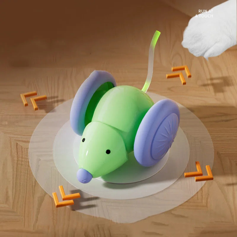 Touch-Activated Rolling Mouse Interactive Cat Toy
