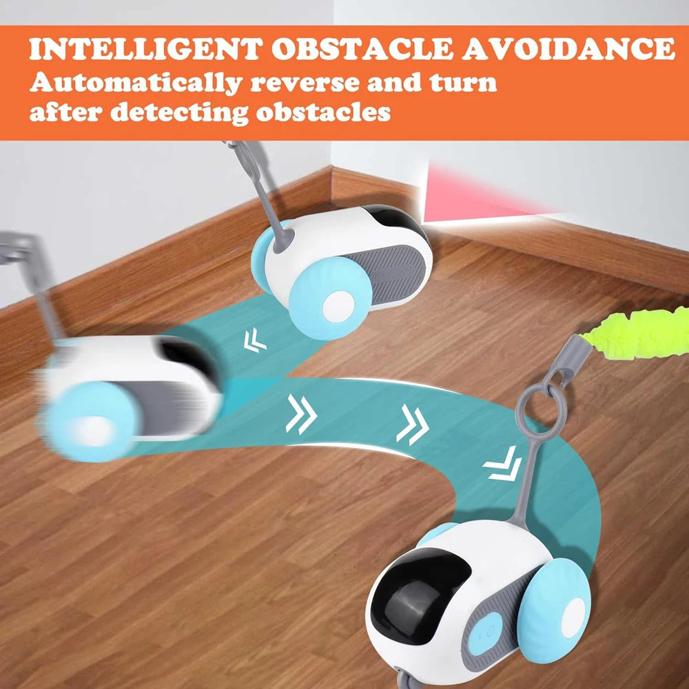 Interactive RC Cat Toy Car — Feather Tail, Smart Auto Mode & Obstacle Avoidance