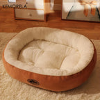 Orthopedic Oval Pet Bed – Low-Entry Calming Nest for Senior Cats & Small Dogs (Machine Washable)