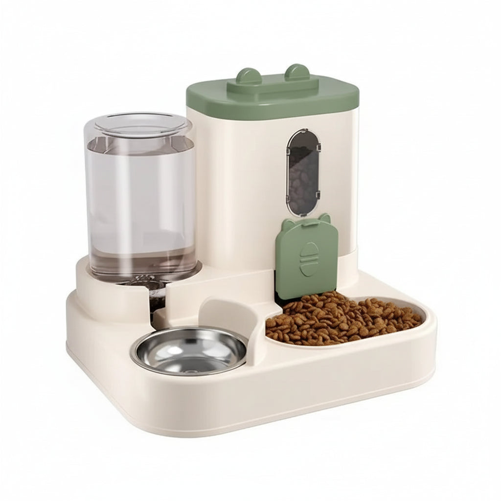 Automatic 2-in-1 Feeder & Waterer (No Batteries Needed)