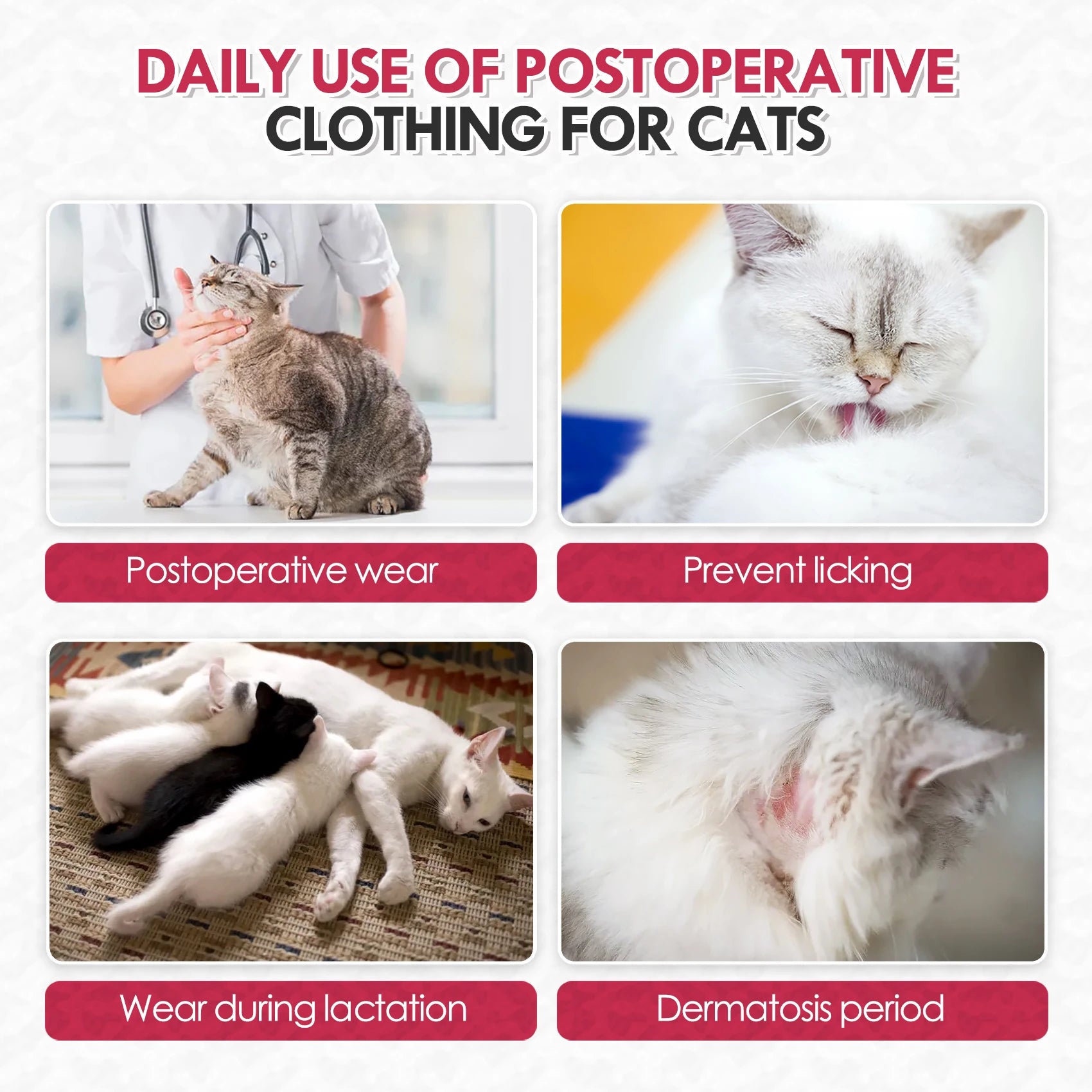 Cat Recovery Suit After Surgery – Breathable Post-Op Onesie for Cats | Spay & Neuter Wound Protection