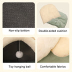 Premium Plush Cat Igloo - Self-Warming Orthopedic Cave Bed for Cats & Small Dogs