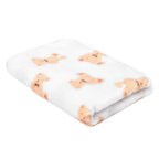 Soft Coral Fleece Pet Blanket with Paw Print Design