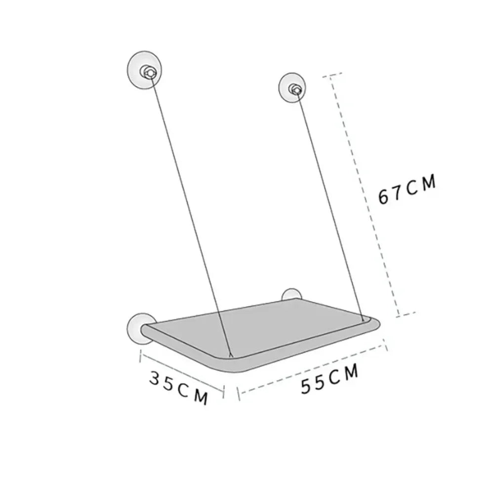 Cat window lounger dimensions diagram for window perch