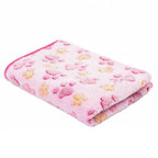 Soft Coral Fleece Pet Blanket with Paw Print Design