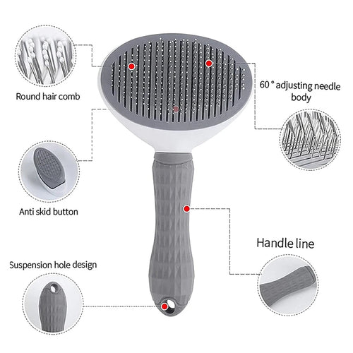 Cat & Dog Slicker Brush – Gentle Deshedding Grooming Brush for Long & Short Hair