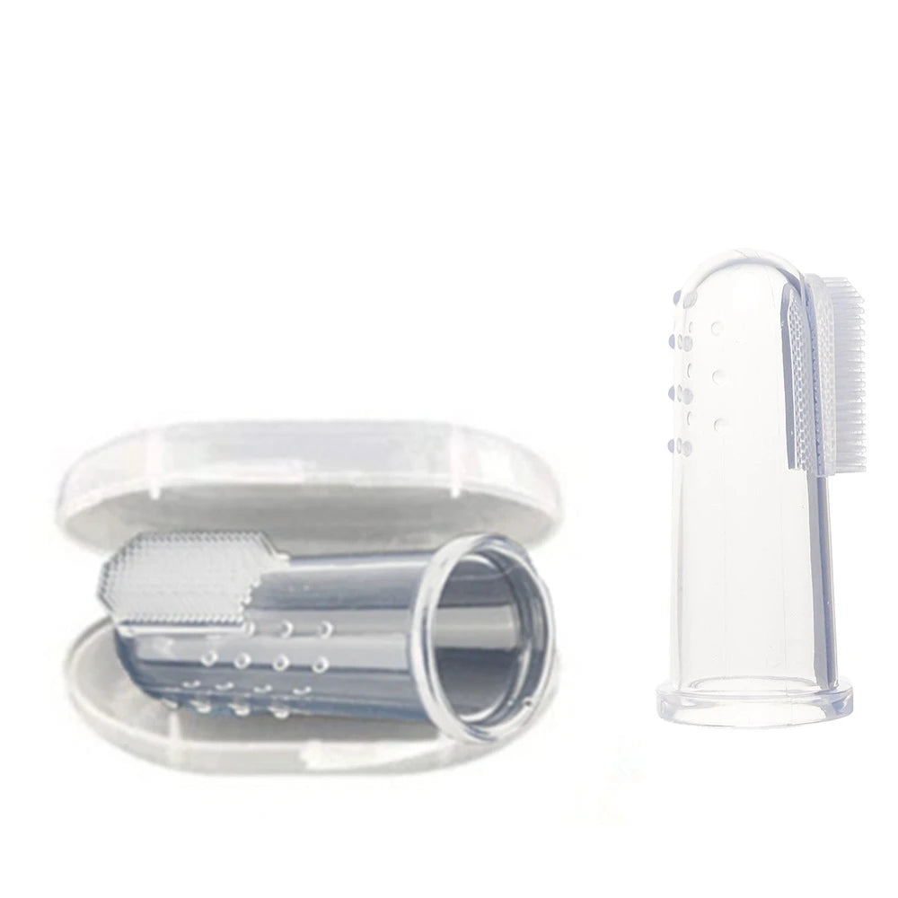 Silicone Finger Toothbrush for Cats & Dogs – Pet Dental Cleaning Brush with Travel Case