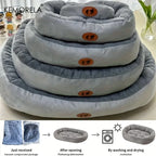 Orthopedic Oval Pet Bed – Low-Entry Calming Nest for Senior Cats & Small Dogs (Machine Washable)