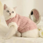 Fluffy Turtleneck Cat Sweater – Warm Plush Vest for Cats & Small Dogs | Fall & Winter