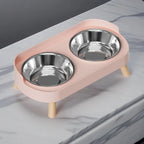 Elevated Double Bowl Pet Feeder – Stainless Steel Food & Water Station for Cats & Dogs