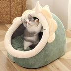 Premium Plush Cat Igloo - Self-Warming Orthopedic Cave Bed for Cats & Small Dogs