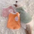 Fluffy Plush Cat Vest – Cute Embroidered Kitten Sweater for Fall & Winter | Cats & Small Dogs