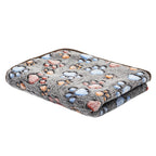 Soft Coral Fleece Pet Blanket with Paw Print Design