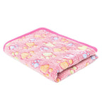 Soft Coral Fleece Pet Blanket with Paw Print Design