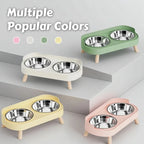 Elevated Double Bowl Pet Feeder – Stainless Steel Food & Water Station for Cats & Dogs