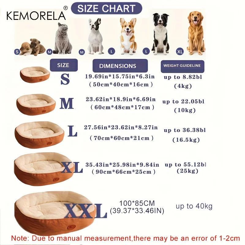 Orthopedic Oval Pet Bed – Low-Entry Calming Nest for Senior Cats & Small Dogs (Machine Washable)