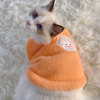Fluffy Plush Cat Vest – Cute Embroidered Kitten Sweater for Fall & Winter | Cats & Small Dogs
