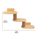 Wooden cat wall shelves and ladder creating a vertical climbing path