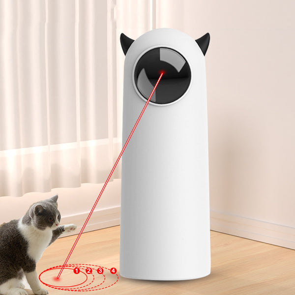 Automatic Laser Cat Toy | Self-Rotating Infrared Teaser | 3 Speed Modes | USB & Battery