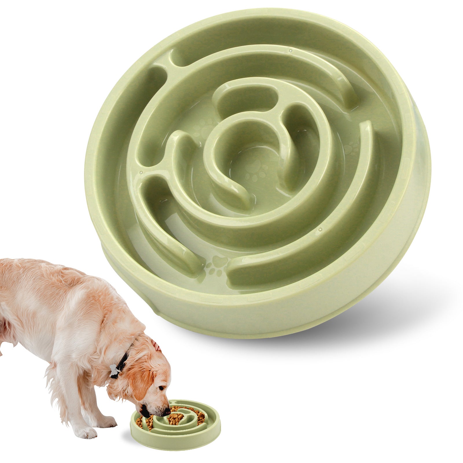 Slow Feeder Bowl for Dogs & Cats | Spiral Maze Anti-Bloat Bowl | Small & Medium Pets
