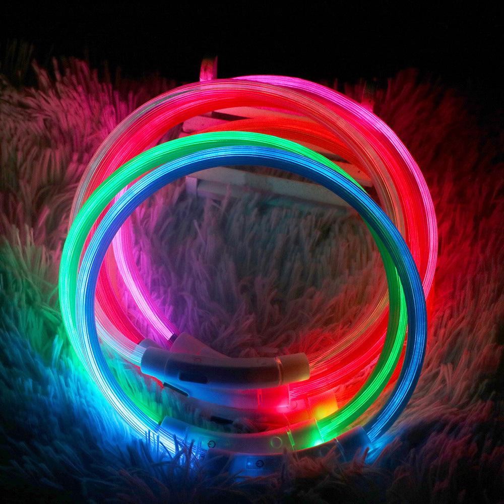 Glow & Go: Rechargeable Flashing Collar for Night Walks
