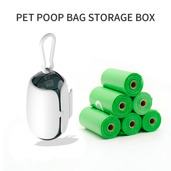 Dog Poop Bag Dispenser | Space Capsule Design | Leash Clip & Carabiner Hook Included