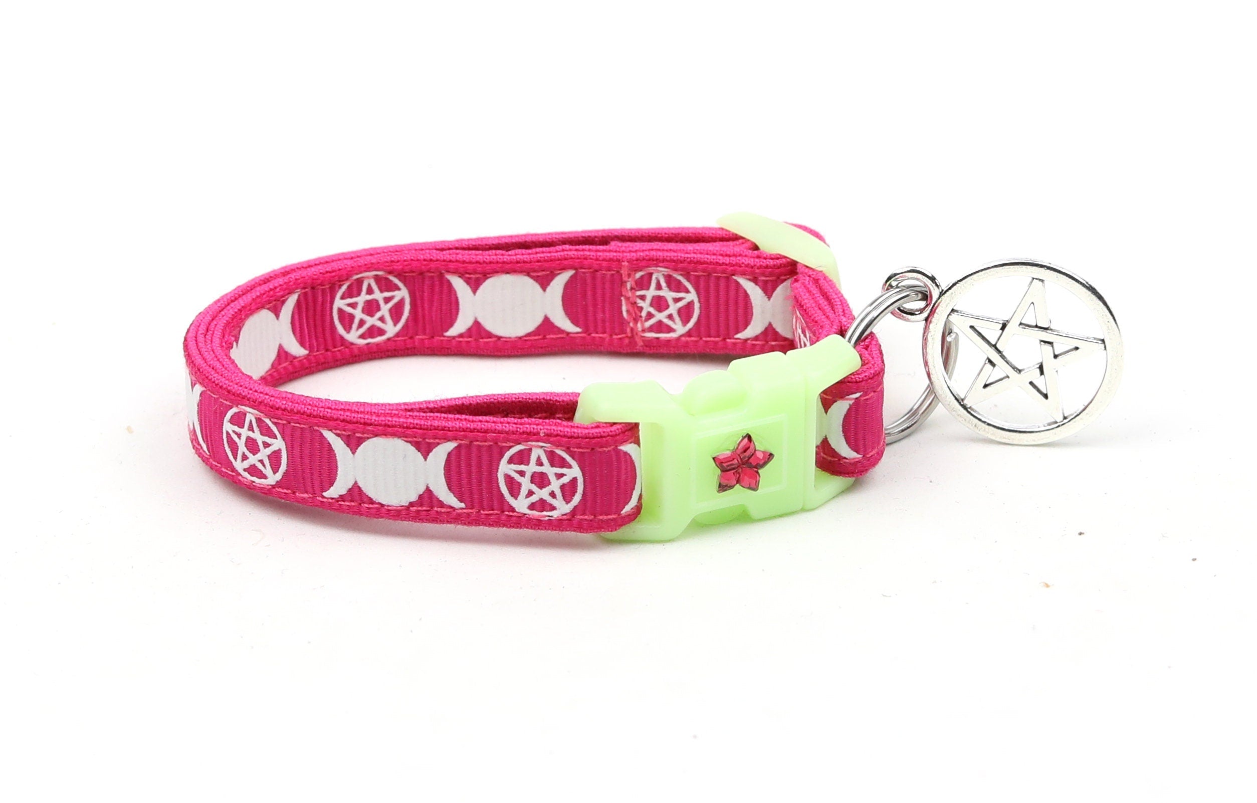 Witch's Familiar on Pink Cat Collar